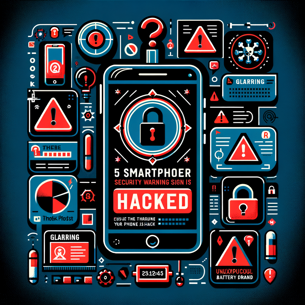 Illustration showing a hacked smartphone with security alert icons.