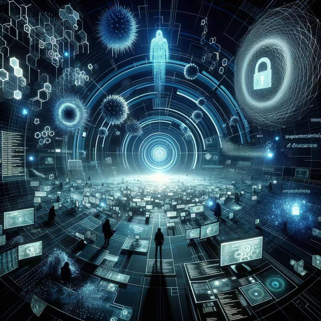 Futuristic digital security interface with holographic cyber elements symbolizing cybercriminalité 2026 and advanced cybersec