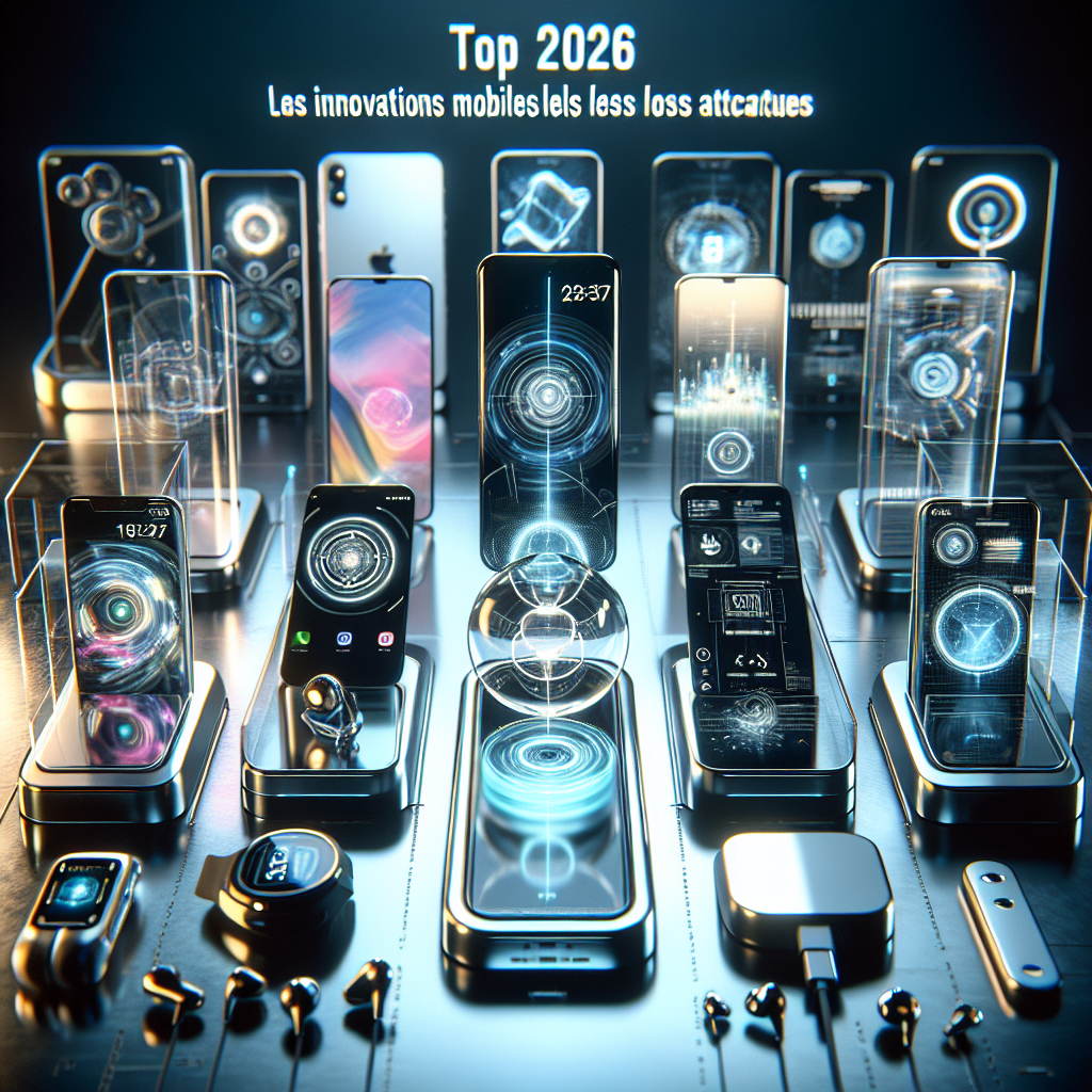 Futuristic smartphones with advanced technology and sleek designs for 2026.